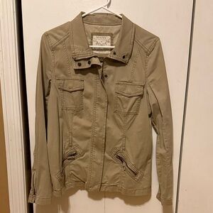 Women's Beige Zip-up Jacket